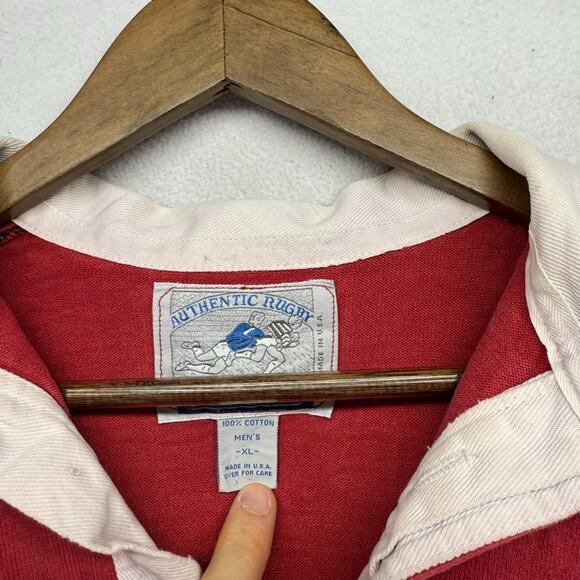 Vintage Lands End Rugby Shirt Mens XL Red Eagle United States Football union 90s - Picture 4 of 11
